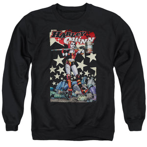 AN OFFCIALLY LICENSED BATMAN QUINN ONE ADULT UNISEX CREWNECK SWEATSHIRT BLACK