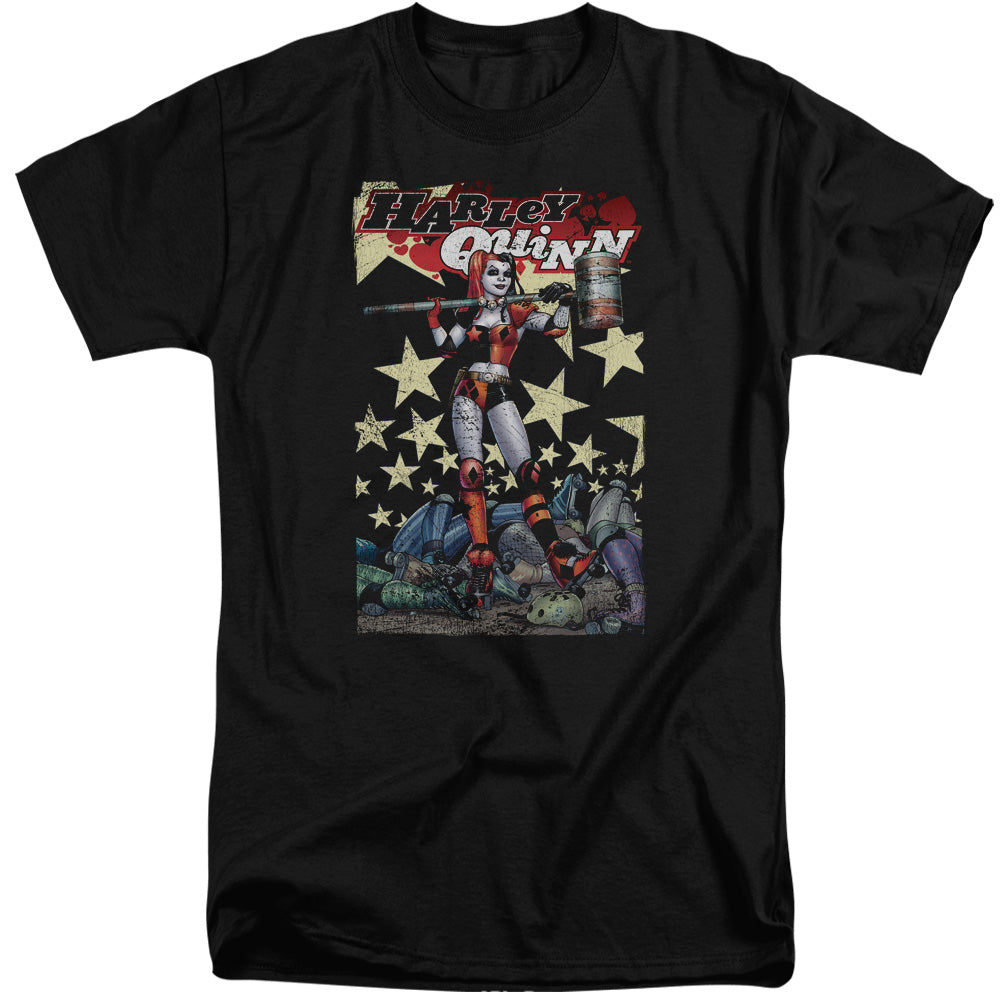 AN OFFCIALLY LICENSED BATMAN QUINN ONE MEN'S TALL FIT T-SHIRT BLACK