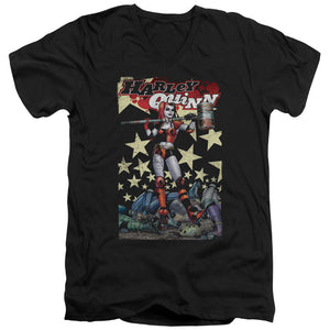 AN OFFCIALLY LICENSED BATMAN QUINN ONE MEN'S V-NECK T-SHIRT BLACK