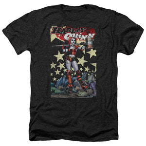 AN OFFCIALLY LICENSED BATMAN QUINN ONE MEN'S HEATHER T-SHIRT CHARCOAL