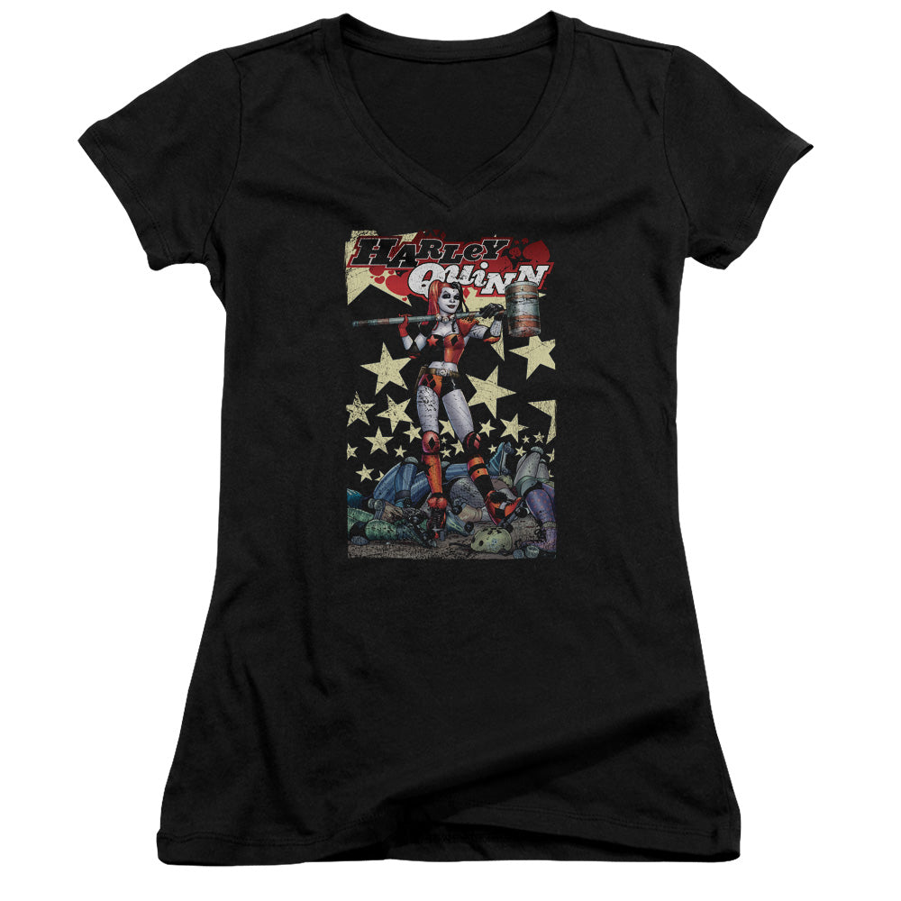 Batman Quinn One Licensed Women's T-Shirt Juniors V-Neck SM