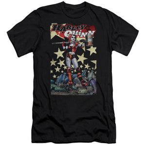 AN OFFCIALLY LICENSED BATMAN QUINN ONE MEN'S PREMIUM SLIM FIT T-SHIRT BLACK