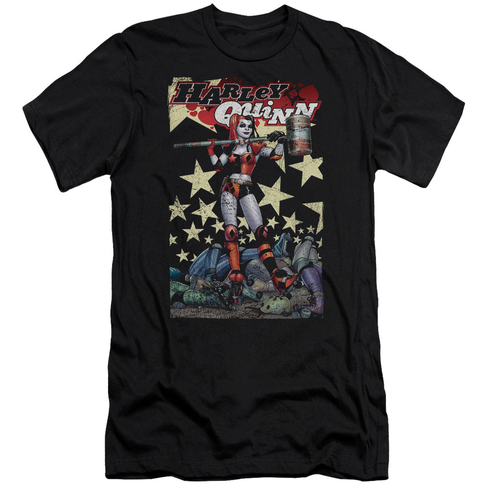 AN OFFCIALLY LICENSED BATMAN QUINN ONE MEN'S PREMIUM SLIM FIT T-SHIRT BLACK