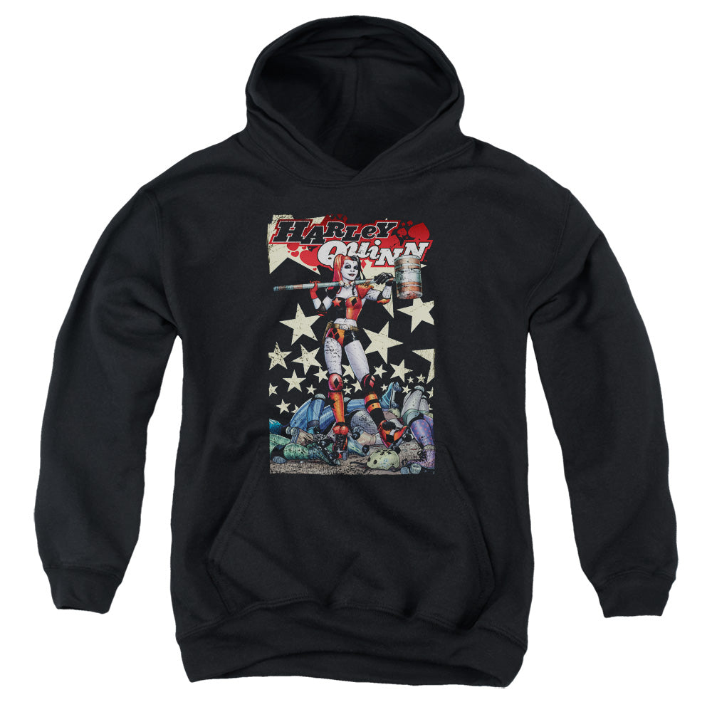 AN OFFCIALLY LICENSED BATMAN QUINN ONE YOUTH HOODIE BLACK