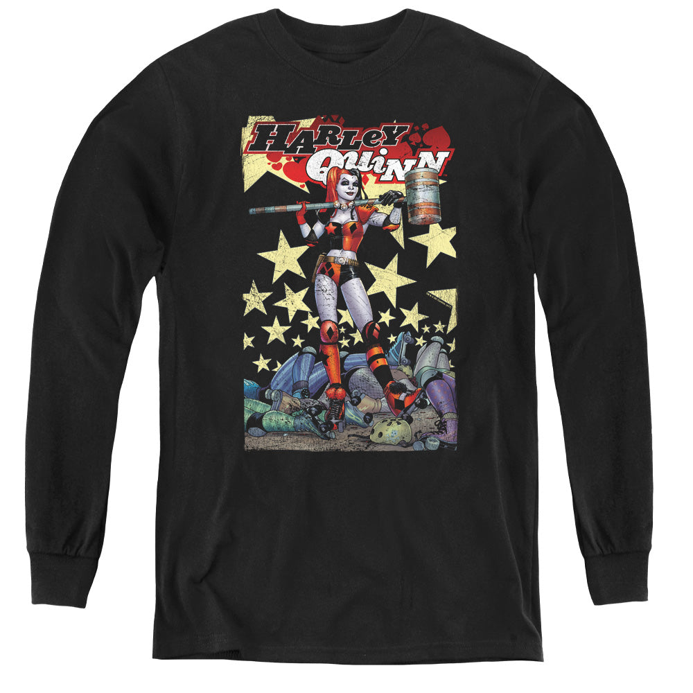 AN OFFCIALLY LICENSED BATMAN QUINN ONE YOUTH LONG SLEEVE T-SHIRT BLACK