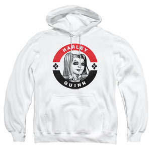 AN OFFCIALLY LICENSED BATMAN HARLEY PRESIDENT CIRCLE ADULT UNISEX PULLOVER HOODIE WHITE
