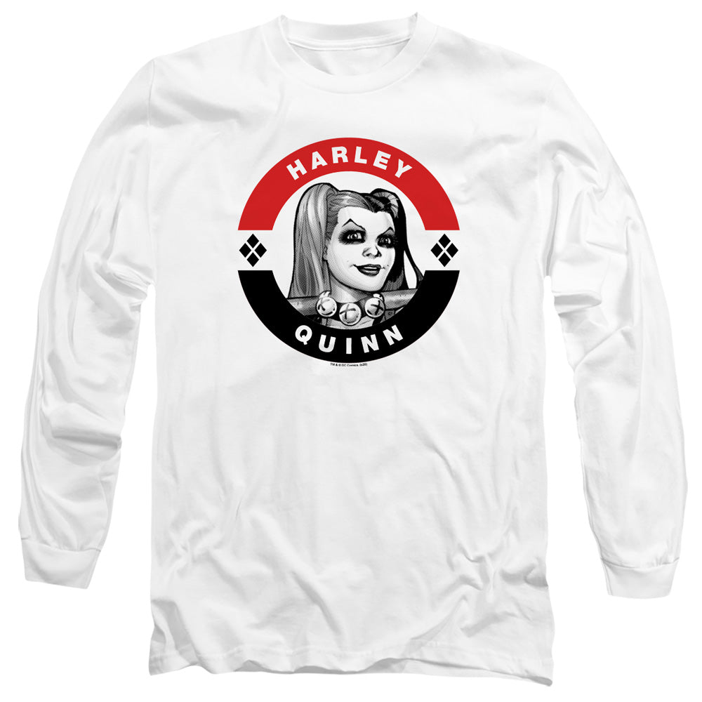 AN OFFCIALLY LICENSED BATMAN HARLEY PRESIDENT CIRCLE MEN'S LONG SLEEVE T-SHIRT WHITE