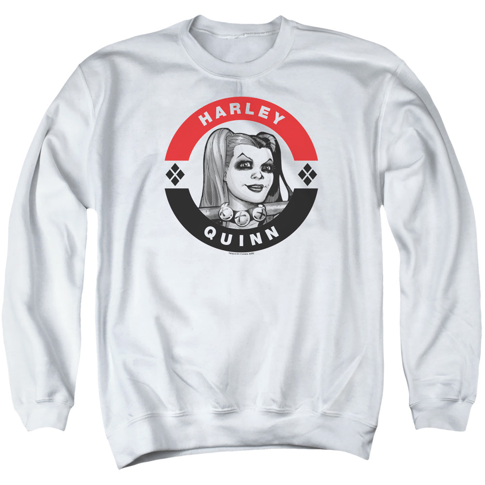 AN OFFCIALLY LICENSED BATMAN HARLEY PRESIDENT CIRCLE ADULT UNISEX CREWNECK SWEATSHIRT WHITE