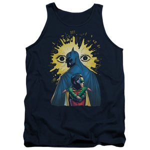 AN OFFCIALLY LICENSED BATMAN WATCHERS ADULT UNISEX TANK TOP NAVY