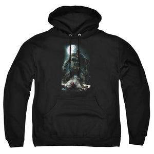 AN OFFCIALLY LICENSED BATMAN MUDHOLE ADULT UNISEX PULLOVER HOODIE BLACK