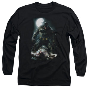 AN OFFCIALLY LICENSED BATMAN MUDHOLE MEN'S LONG SLEEVE T-SHIRT BLACK