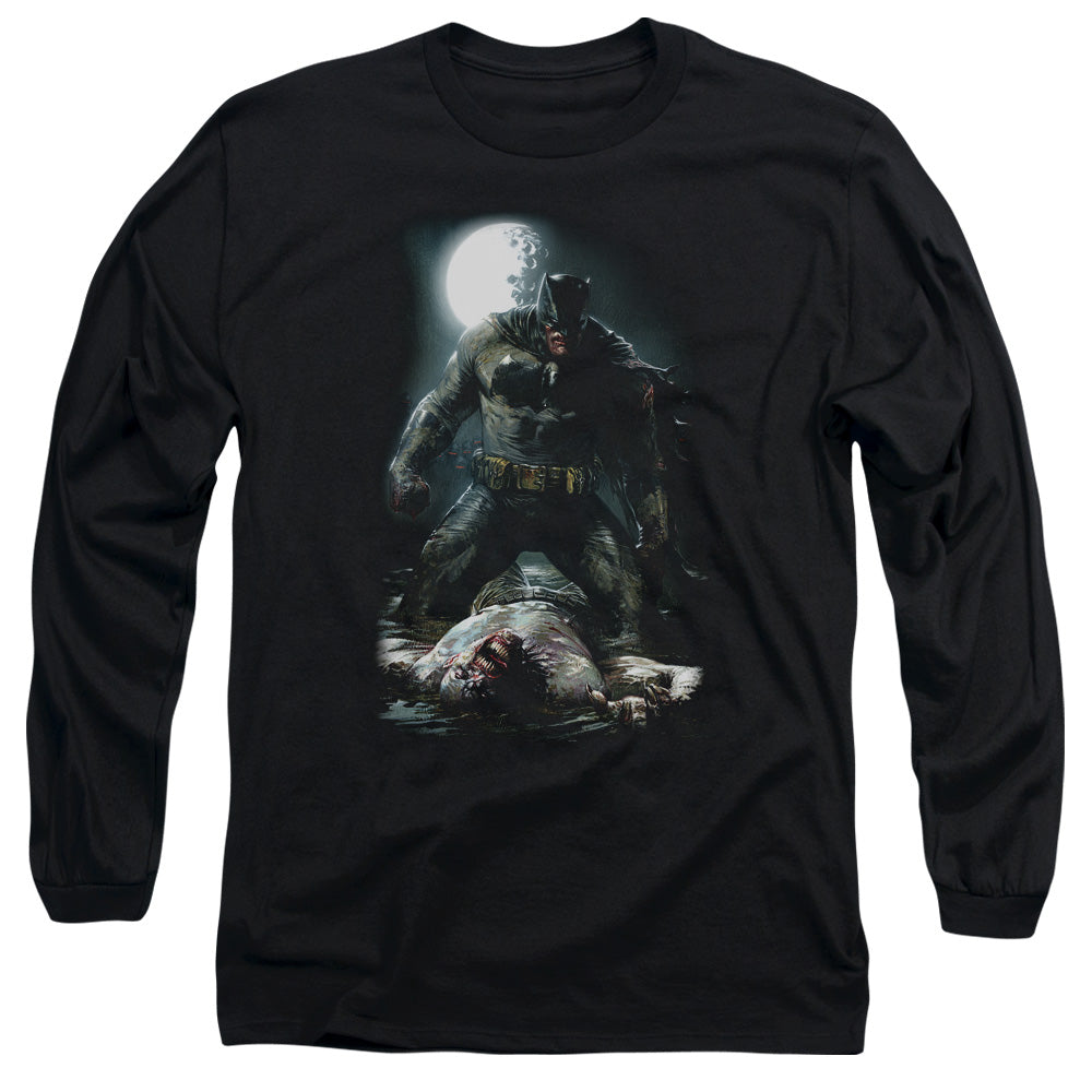 AN OFFCIALLY LICENSED BATMAN MUDHOLE MEN'S LONG SLEEVE T-SHIRT BLACK