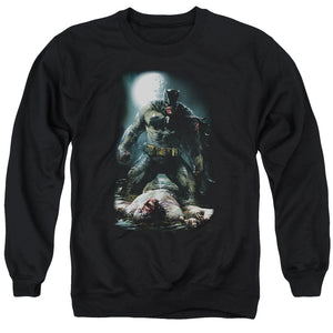 AN OFFCIALLY LICENSED BATMAN MUDHOLE ADULT UNISEX CREWNECK SWEATSHIRT BLACK