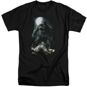 AN OFFCIALLY LICENSED BATMAN MUDHOLE MEN'S TALL FIT T-SHIRT BLACK