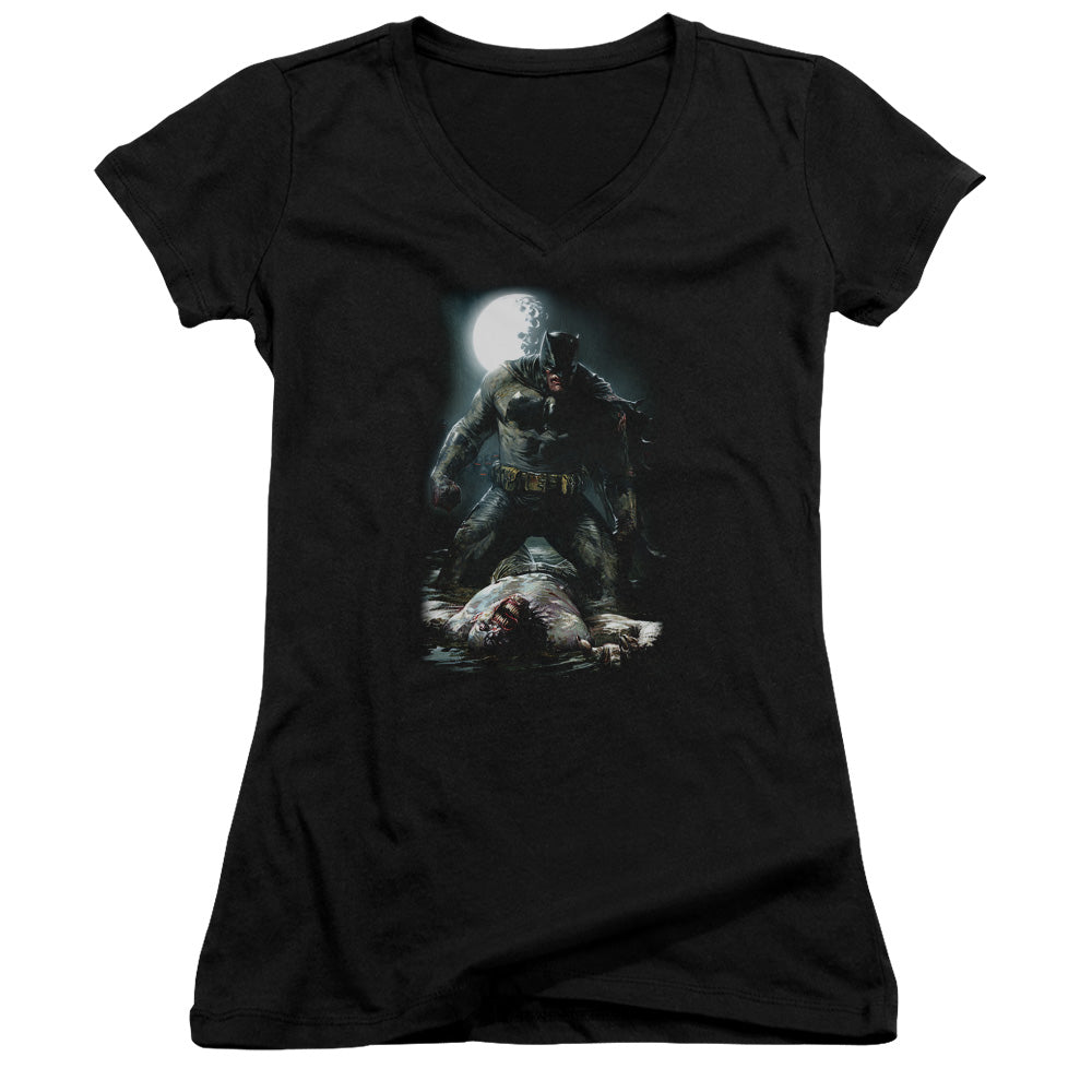 Batman Mudhole Licensed Women's T-Shirt Juniors V-Neck SM