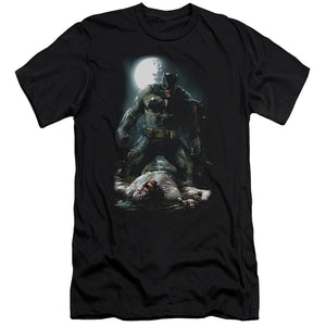 AN OFFCIALLY LICENSED BATMAN MUDHOLE MEN'S PREMIUM SLIM FIT T-SHIRT BLACK