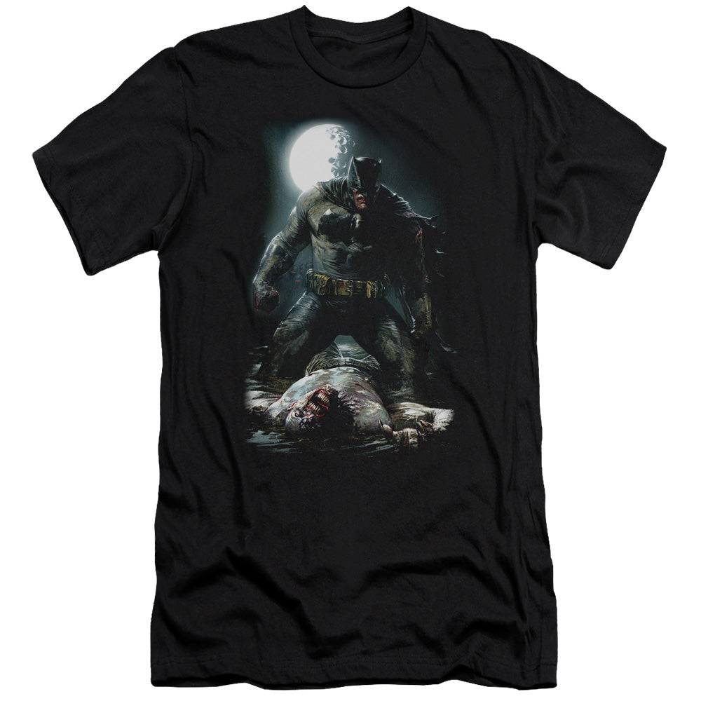 AN OFFCIALLY LICENSED BATMAN MUDHOLE MEN'S PREMIUM SLIM FIT T-SHIRT BLACK