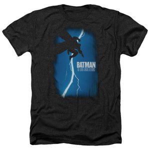 AN OFFCIALLY LICENSED BATMAN DKR COVER MEN'S HEATHER T-SHIRT CHARCOAL