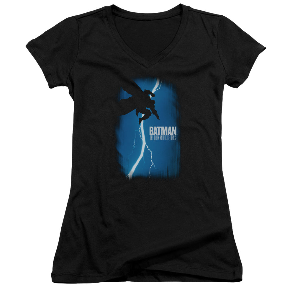 Batman Dkr Cover Licensed Women's T-Shirt Juniors V-Neck SM