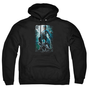 AN OFFCIALLY LICENSED BATMAN NIGHT LIGHT ADULT UNISEX PULLOVER HOODIE BLACK