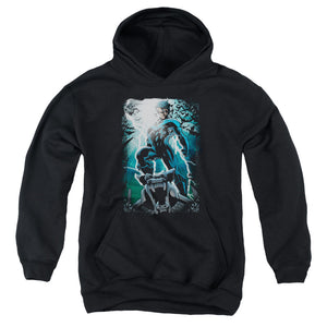 AN OFFCIALLY LICENSED BATMAN NIGHT LIGHT YOUTH HOODIE BLACK