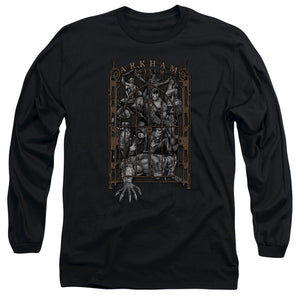 AN OFFCIALLY LICENSED BATMAN ARKHAMS GATE MEN'S LONG SLEEVE T-SHIRT BLACK