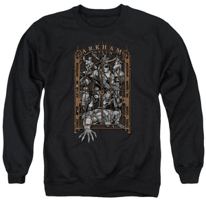 AN OFFCIALLY LICENSED BATMAN ARKHAMS GATE ADULT UNISEX CREWNECK SWEATSHIRT BLACK