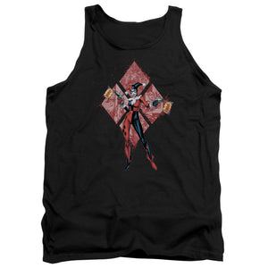 AN OFFCIALLY LICENSED BATMAN HARLEY QUINN (DIAMONDS) ADULT UNISEX TANK TOP BLACK