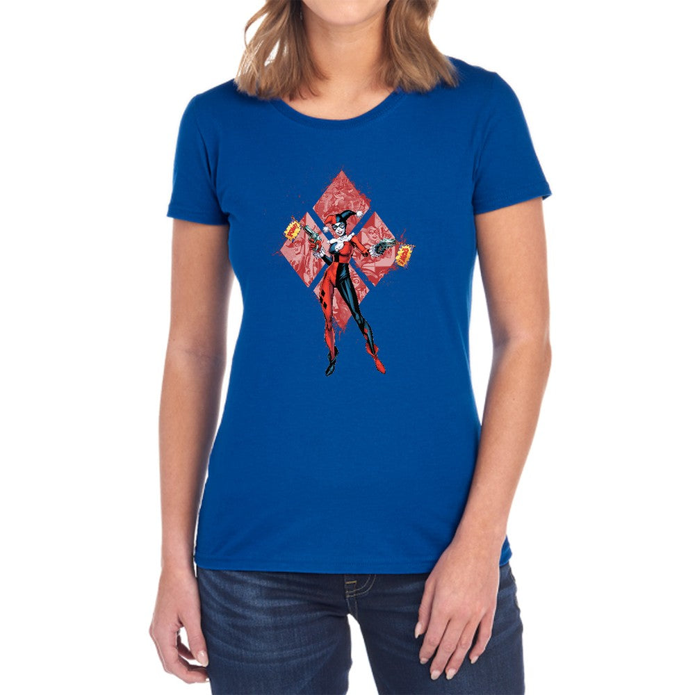Batman Harley Quinn (Diamonds) Licensed Women's T-Shirt Regular Fit SM-2X