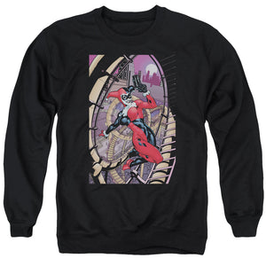 AN OFFCIALLY LICENSED BATMAN HARLEY FIRST ADULT UNISEX CREWNECK SWEATSHIRT BLACK