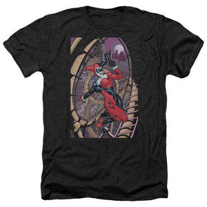 AN OFFCIALLY LICENSED BATMAN HARLEY FIRST MEN'S HEATHER T-SHIRT CHARCOAL