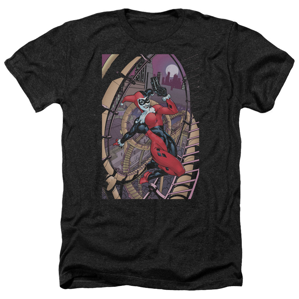 AN OFFCIALLY LICENSED BATMAN HARLEY FIRST MEN'S HEATHER T-SHIRT CHARCOAL