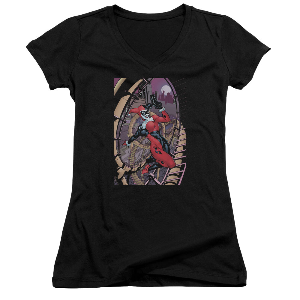 Batman Harley First Licensed Women's T-Shirt Juniors V-Neck SM