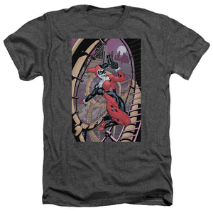 AN OFFCIALLY LICENSED BATMAN HARLEY FIRST MEN'S HEATHER T-SHIRT CHARCOAL