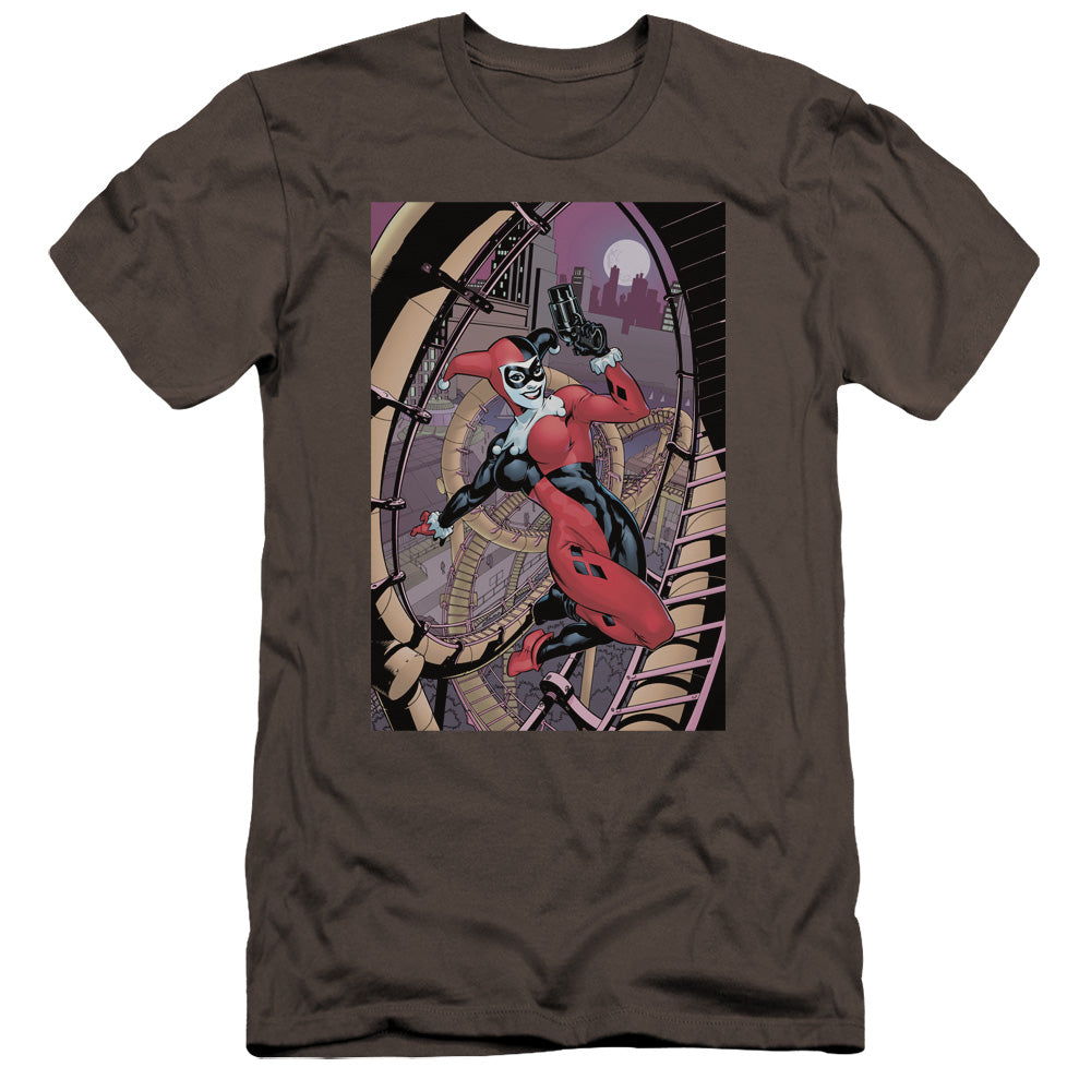 AN OFFCIALLY LICENSED BATMAN HARLEY FIRST MEN'S PREMIUM SLIM FIT T-SHIRT CHARCOAL
