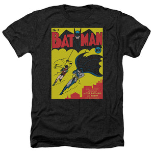 AN OFFCIALLY LICENSED BATMAN BATMAN FIRST MEN'S HEATHER T-SHIRT CHARCOAL