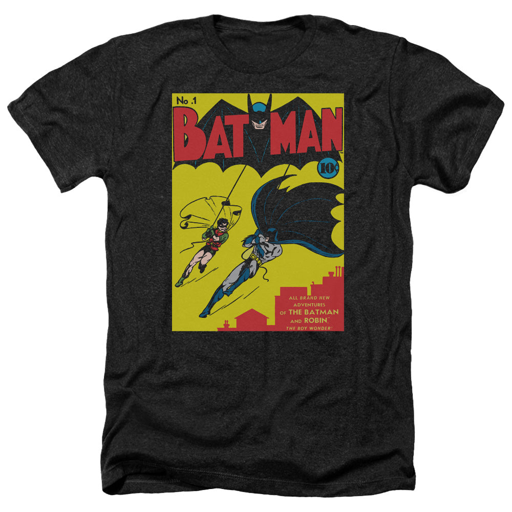 AN OFFCIALLY LICENSED BATMAN BATMAN FIRST MEN'S HEATHER T-SHIRT CHARCOAL