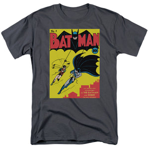 AN OFFCIALLY LICENSED BATMAN BATMAN FIRST MEN'S REGULAR FIT T-SHIRT CHARCOAL