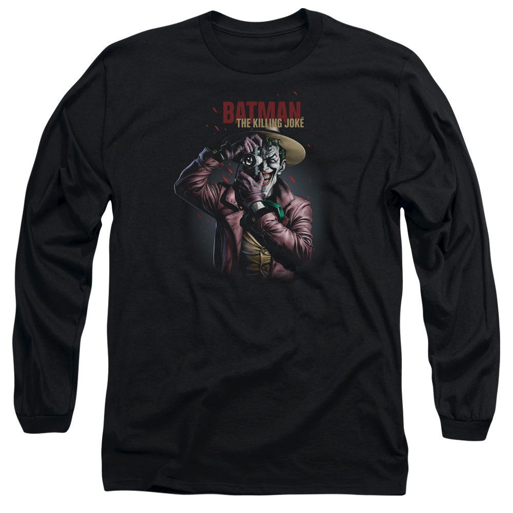 AN OFFCIALLY LICENSED BATMAN KILLING JOKE CAMERA MEN'S LONG SLEEVE T-SHIRT BLACK