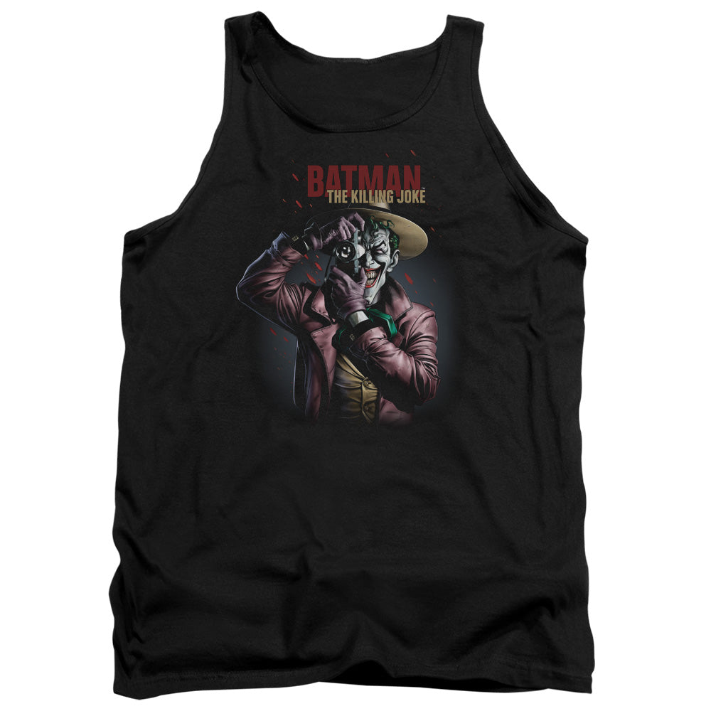 AN OFFCIALLY LICENSED BATMAN KILLING JOKE CAMERA ADULT UNISEX TANK TOP BLACK