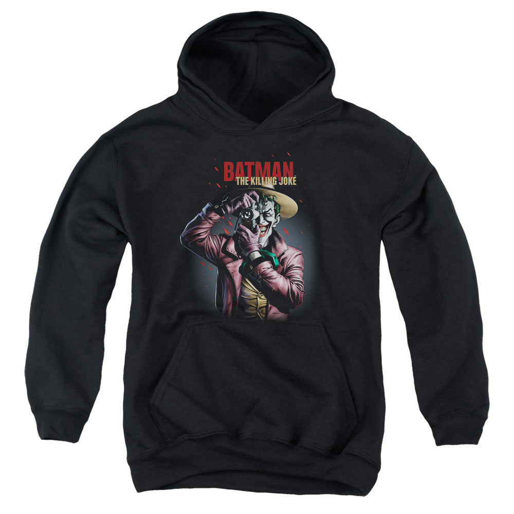 AN OFFCIALLY LICENSED BATMAN KILLING JOKE CAMERA YOUTH HOODIE BLACK