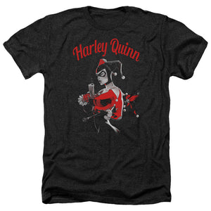 AN OFFCIALLY LICENSED BATMAN SPRING GUN MEN'S HEATHER T-SHIRT CHARCOAL