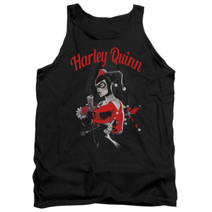 AN OFFCIALLY LICENSED BATMAN SPRING GUN ADULT UNISEX TANK TOP BLACK