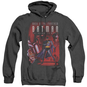 AN OFFCIALLY LICENSED BATMAN PHANTASM COVER ADULT UNISEX HEATHER PULLOVER HOODIE BLACK