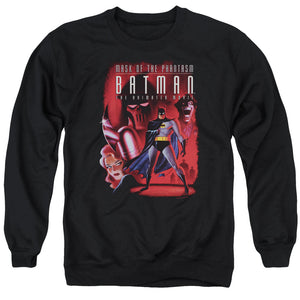 AN OFFCIALLY LICENSED BATMAN PHANTASM COVER ADULT UNISEX CREWNECK SWEATSHIRT BLACK