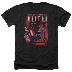 AN OFFCIALLY LICENSED BATMAN PHANTASM COVER MEN'S HEATHER T-SHIRT CHARCOAL