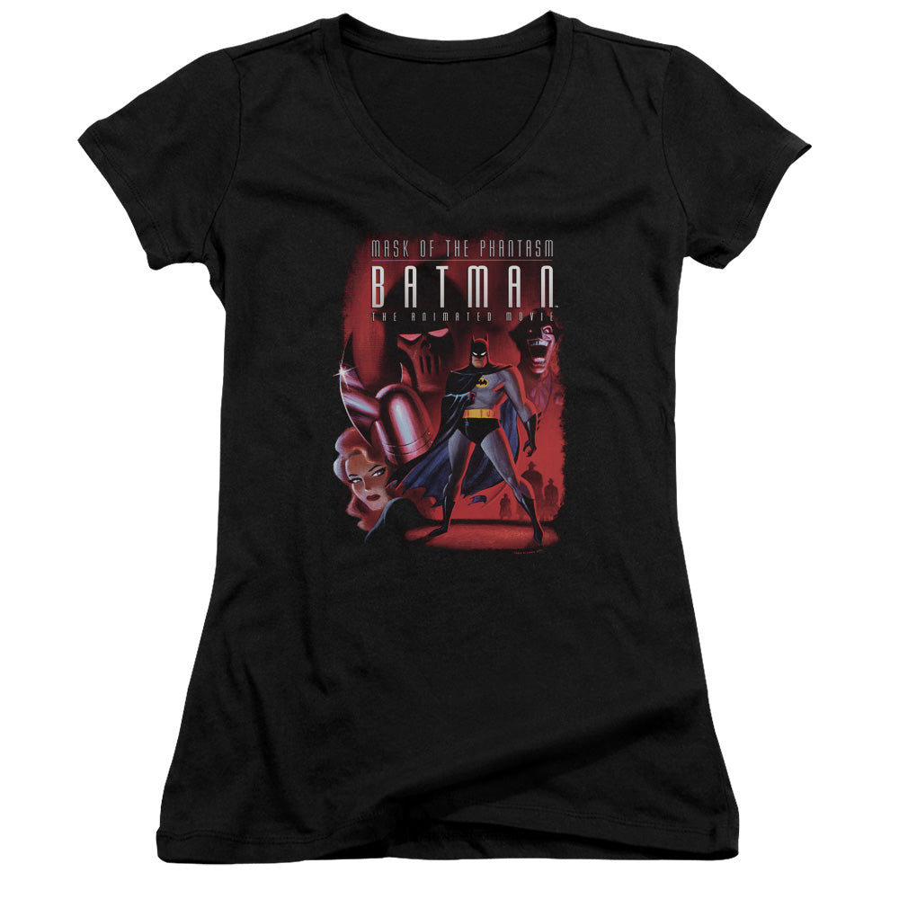 Batman Phantasm Cover Licensed Women's T-Shirt Juniors V-Neck SM