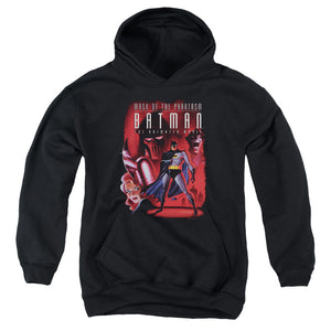 AN OFFCIALLY LICENSED BATMAN PHANTASM COVER YOUTH HOODIE BLACK