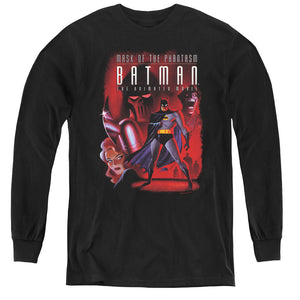 AN OFFCIALLY LICENSED BATMAN PHANTASM COVER YOUTH LONG SLEEVE T-SHIRT BLACK