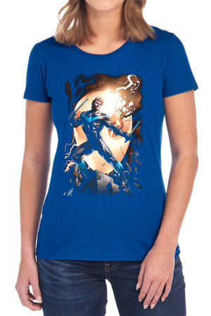 AN OFFCIALLY LICENSED BATMAN NIGHTWING AGAINST OWLS WOMEN'S REGULAR FIT T-SHIRT BLACK